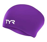 Latest Designed Long Hair Silicone Swim Cap, Keeps Hair Clean with Ear Protector,Waterproof Silicone Swimming Cap for Adult, Woman and Men (Purple)