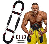 Latest-Gen Twister Arm Trainer, 40-100lb Adjustable Power Spring Workout Bar, Forearm Triceps Chest Exerciser Strengthener, Detachable Portable Home Fitness Equipment for Enhancing Upper Body Muscle