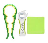 Latest Jar Opener and Bottle Opener with Silicone Jar Gripper to Remove Stubborn Lids, Pull Tabs and Bottles-Designed for Weak Hands,Seniors, Arthritis - Ideal for Elderly and Children (Green)