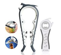 Latest Jar Opener Bottle Opener for Weak Hands, 6 in 1 Multi Function Can Opener Bottle Opener Kit with Silicone Handle Easy to Use for Children, Elderly and Arthritis Sufferers(JAR-White3.0)