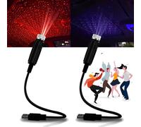 Latest Version Sky LED Projector for Car, Mini LED Projection Lamp Star Night, Car and Home Ceiling Romantic USB Night Light - Plug and Play (Red+Purple-Normal Light)