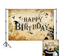 LATETOMT 7x5ft Wizard Party Backdrop Magical Vintage Castle Background Happy Birthday Party Decoration Banners Boy Girl Kids Birthday Banner Decor LTMBYW001