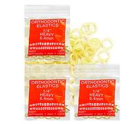 Latex Amber 3 Packs 300 counts 1/4inch HEAVY 6.4mm Intraoral Elastic Bands Unimedic Orthodontic Elastics Dental Rubber Bands Made in US(HEAVY, 1/4inch, 6.4mm)