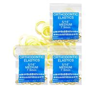 Latex Amber 3 Packs 300 counts 1/8inch/ 1/4inch 5/16inch 3/16inch/ heavy/ medium/ light Intraoral Elastic Bands Unimedic Orthodontic Elastics Dental Rubber Bands Made in US (MEDIUM, 5/16inch, 8mm)