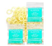 Latex Amber 3 Packs 300 counts 3/16inch MEDIUM 4.8mm Intraoral Elastic Bands Unimedic Orthodontic Elastics non- Latex Dental Rubber Bands Made in US(MEDIUM, 3/16inch, 4.8mm)