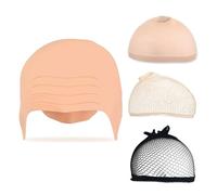 Latex Bald Cap with 3 PCS Nylon wig caps for women Men, Halloween makeup latex bald caps, wig grip caps for women non slip with Hairnet Halloween Cosplay Theme Party