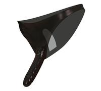 LATEX - Black Briefs with Inner & Outer Dildo (S-L)