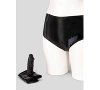 Latex Brief with Inner Dildo - XL - Black Black