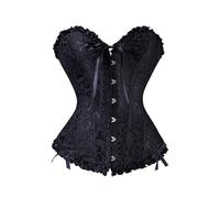 Latex Corset High Chest Support Classic Cocktail Night Club Spicy Girl Shaping Bodybuilding Underwear Bodice Pants Women's Shaping, black, L