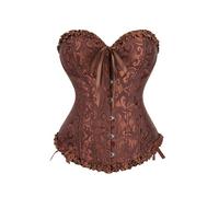 Latex Corset High Chest Support Classic Cocktail Night Club Spicy Girl Shaping Bodybuilding Underwear Bodice Pants Women's Shaping, brown, XS