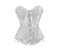 Latex Corset High Chest Support Classic Cocktail Night Club Spicy Girl Shaping Bodybuilding Underwear Bodice Pants Women's Shaping, White, 3XL
