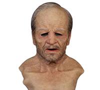 Latex Elderly Face Mask Headgear Realistic Wrinkled Old Man Novel Halloween Cosplay