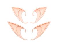 Latex Elf Ear,2 Pairs Latex Alien Ears Elven Ears Pixie Fairy Ears Soft Pointed Ears Cosplay Halloween Christmas Party Props for Halloween, Anime Party, Costume Party, Masquerade. (10cm and 12cm)