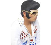 Latex Elvis Headpiece Mens Licensed Fancy Dress Accessory Mask