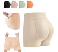 Latex False Buttocks Square Angle Underwear, Padded Hip Lifting Shapewear, Seamless Butt Lifter Panties for Women (Skin Color,M)