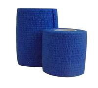 Latex Free - Cohesive Bandage Blue 5cm and 7.5cm x 4.5M (Blue 5.0cm, Pack of 3)