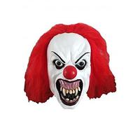 Latex Full Head Overhead Halloween Horror Masks Fancy Dress Up Full Face Mask (Snarling Terror Clown Mask)