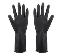 Latex Gloves - Black Reusable Oil Resistant Coating Salon Gloves | Breathable Textured Powder Hair Dying Gloves | Hair Coloring Gloves for Food Handle and Industrial Use