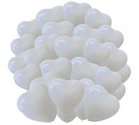 Latex Heart Balloons - 12" Romantic Love You Balloons Valentine's Decorations White Pack of 50