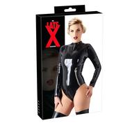 Latex long-sleeved women’s bodysuit (black) - M