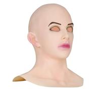 Latex Masquerade - Realistic Soft Elastic Durable Female Bald Latex Headgear, Highly Realistic Halloween Masquerade Face Cover Costume Party Novelty Headgear | Halloween,carnival
