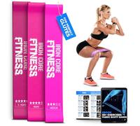 Latex Mini Loop Resistance Bands Set for Working Out - Medium to X-Heavy Resistant Levels Booty Bands - Small Exercise Band for Women - Short Squat Band for Glute, Thigh, Legs & PT 3 Pack