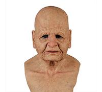 Latex, Old Man Horror Headgear for Adult Size, with Premium Safe Material, Suitable for Masquerade Party Halloween Cosplay (B)