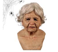 Latex Old Man Mask Hair With White Beard Realistic Design Lightweight Construction Helmet Headgear Scary Costume For Halloween Carnival Party Cosplay Haunted House Masquerade Events Theater
