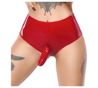 LATEX - Realistic Red Dildo Panties