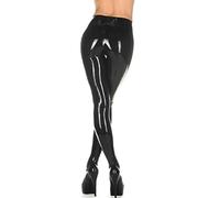 Latex Rubber Gummi Female Red Tights Trousers Panties 0.4mm - black - S