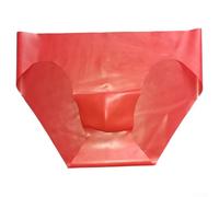 Latex Seamless Mens Underwear Low Waist Underpants Briefs See Through Rubber Panties Offering Comfortable Fit and Safety (M Red)