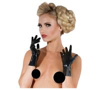 LATEX - Short, Unisex Gloves (Black) - L