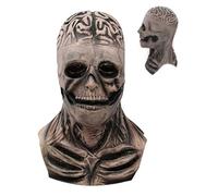 Latex Skeleton Face Cover - Human Skull Soft Elastic Latex Material Costume Headwear Horror Style Scary Character Cosplay | for Adults Women Girls