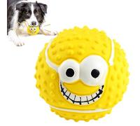 Latex Squeaky Dog Toy - 8cm Bite Resistant Smile Face Ball, Funny Jumpy Chew Toy, Durable Pet Toy | Puppies Dogs Small Cats Kittens Interactive Toy