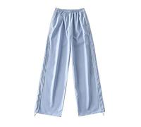Latex Trousers Women's Black Shiny Loose Cargo Trousers for Women Retro Pocket Low Waist Drawstring Pig Nose Buckle Slim Straight Woven Casual Trousers Fitness Women's Trousers Short, BU1, M
