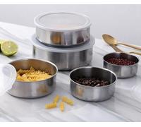 Latham & Hall 5 Piece Stainless Steel Food Storage Containers Complete with Lids