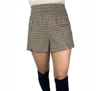 Latham & Taylor Ladies Tweed Shorts - Brown Check - Size: UK12