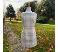 Latham & Taylor Women's Tweed Mini Dress - Light Brown Check - Size: UK10