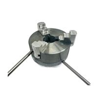 Lathe Bearing Chuck, Lathe Accessory K11 Three 3 Jaw Chuck Zinc Alloy 48mm/1.89in Clamping for Mini Lathe with Two Lock Rods M12x1mm Threaded Back