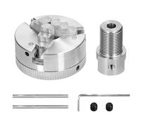 Lathe Bearing Chuck, Lathe Chuck 3 Jaws/4 Jaws Manual Self-Centering Mounting Bolt for Grinding Milling Turning Machine(3 jaws-5mm)