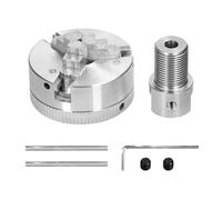 Lathe Bearing Chuck, Lathe Chuck 3 Jaws/4 Jaws Manual Self-Centering Mounting Bolt for Grinding Milling Turning Machine Tool(3 jaws-5mm)