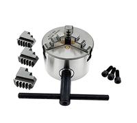 Lathe Chuck, 1Set K11 80 3-Jaw Lathe Chuck Manual Self-Centering Metal K11-80 with Jaws Turning Machine Tools Accessories