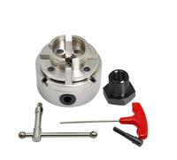 Lathe Chuck, 4" 100mm Chrome Plated Scroll Chuck M33 1" M18 Woodworking Turning Tools Accessories 4-Jaw Self Centering Wood Lathe Key(1.25 inch x 8TPI)