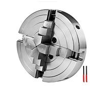 Lathe Chuck, 6-inch Wood Lathe Chuck, Woodworking Lathe Four-jaw Linkage Chuck, for Threaded 1"-8TPI Wood Lathe, for Grinding Machines Milling Machines