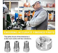 Lathe Chuck for Milling Machine, 3 Jaw or 4 Jaws Lathe Chuck for Grinding Machine, Self Centering Manual Mounting Screw/Fastener, with, (3 Jaws-3.17mm)