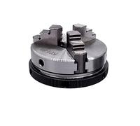 Lathe Chuck, K01-63 Lathe Mini Chuck 3 Jaws Woodworking Hand with Mounting Thread Screw Rod Self-Centering Tool 63mm