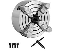 Lathe Chuck, K72-100 K72-125 4 Jaws Lathe Manual Self-Centering Chuck with 3-M8 Mounting Thread, for Grinding Machines Milling Machines (Size : 4in)