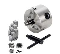 Lathe Chuck, Micro Lathe Manual Metric Three-jaw Chuck Linkage Fixture Self-Centering Machine Tool Accessories 80mm