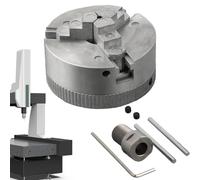 Lathe Chuck Set, Self Centering 3 Jaw Clamp Unit, Zinc Alloy Precision Tool Holder Assembly, Compact Machine Turning Fixture Kit, Metalworking Power Tool Accessory 2.76x1.97x0.39 inches