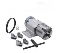 Lathe Chuck Spindle Assembly 80mm / 100mm 3 Jaws 4 Jaws Woodworking Bead Machine(4 Jaws 80mm)